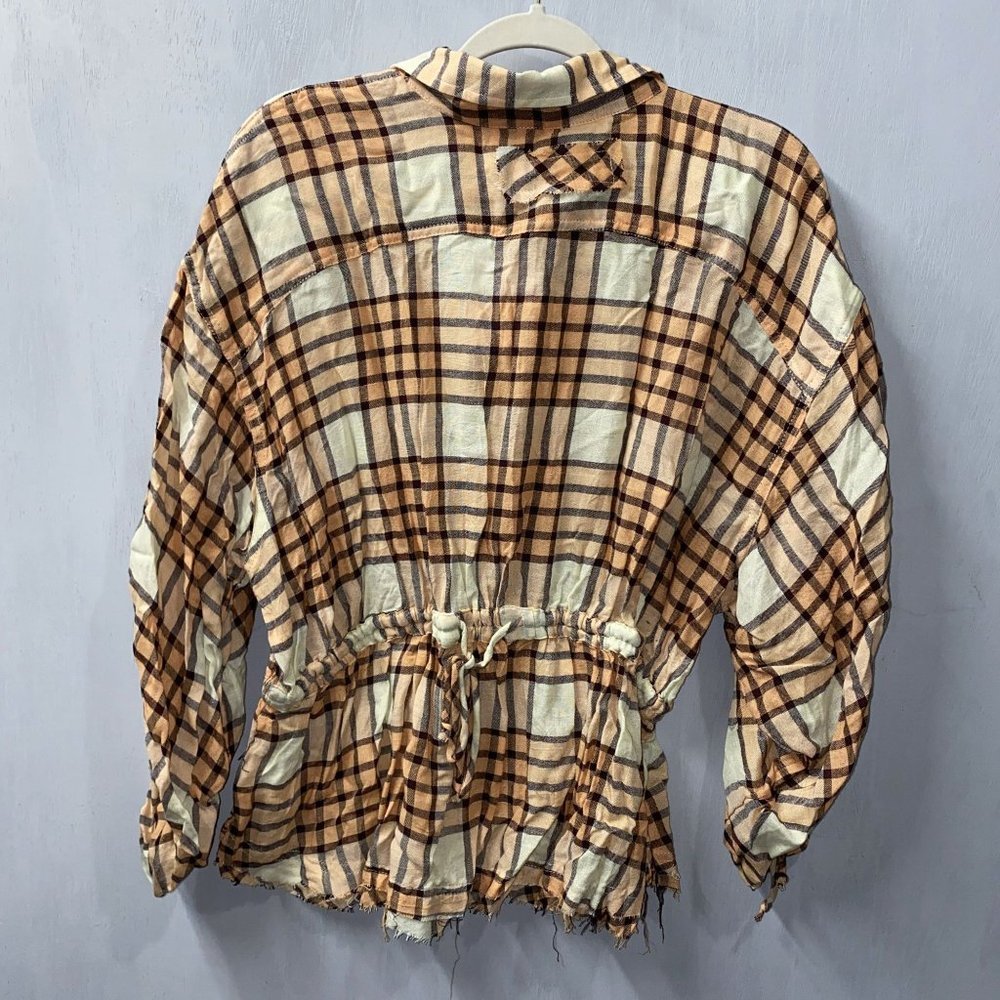 Free People Peach Tree Plaid Top - Picture 5 of 5